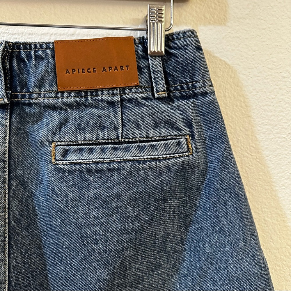 Apiece Apart Women's Bari Jean High Waist Denim Shorts Size 26 Austin Wash - Picture 7 of 9
